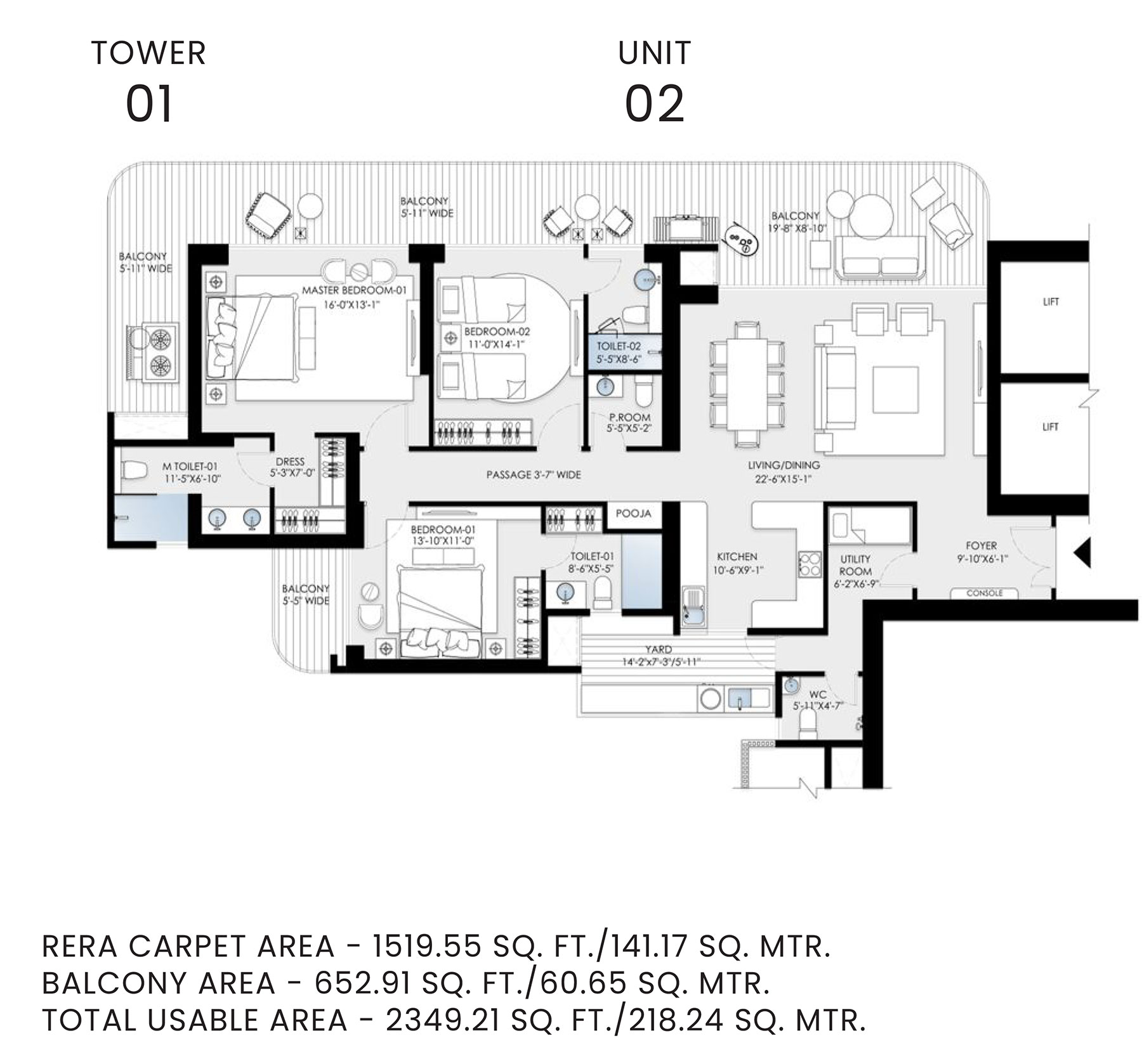 BPTP Skynest Cluster Plan Tower 1 Unit 2